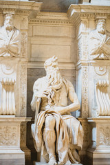 Fototapeta na wymiar Statue of Moses by Michelangelo