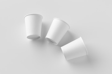 8 oz. white coffee paper cup mockup without lid.