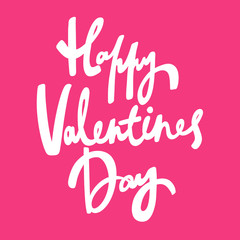 Happy Valentines day. Sticker for social media content about love. Vector hand drawn illustration design. 