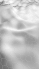 White honeycomb with a gradient color on a light background. Perspective view on polygon look like honeycomb. Wavy surface. Isometric geometry. 3D illustration