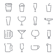 Drinks set icon template color editable. Drink pack symbol vector sign isolated on white background illustration for graphic and web design.