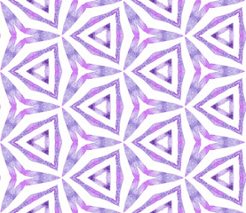 Purple kaleidoscope seamless pattern. Hand drawn w