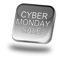 Cyber Monday Sale button - 3D illustration