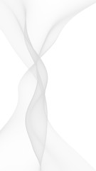 White abstract background. Fluttering white scarf. Waving on wind white fubric. 3D illustration