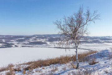 The view from the mountain Austau, South Ural, Bashkortostan, Russia