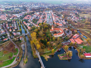 Pułtusk, widok na miasto z lotu ptaka