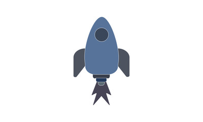 Rocket vector icon isolated on white background.