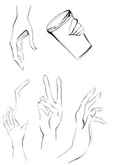 Set of hands illustrations