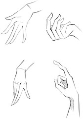 Set of hands illustrations