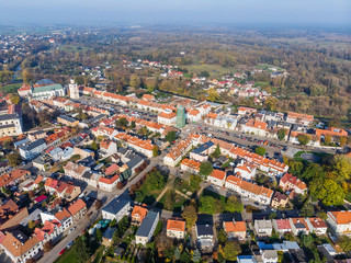 Obraz premium Pułtusk, widok na miasto z lotu ptaka