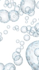 Bitcoin economic financial bubble. crypto currency 3D illustration. Business concept. Blue bubbles on white background. Bit, Coin, mining concept