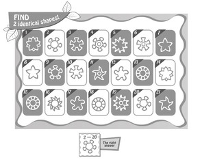 coloring book find 2 identical shapes