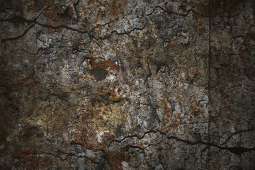 Abstract background in grunge style. Texture of stone and concrete with cracks and spots. Creative background with multi-exposure effect