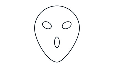 Alien icon isolated on white background. Extraterrestrial alien face or head symbol. 