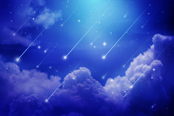 Meteor in night sky