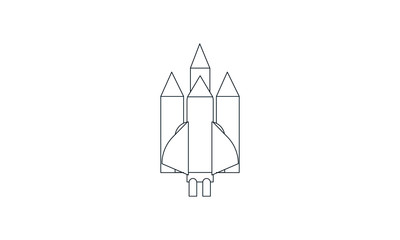 Space shuttle icon for space travel and exploration