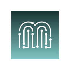 Logo design of M in vector for technology