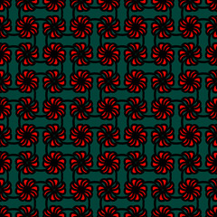 Bright seamless pattern with floral geometric elements.