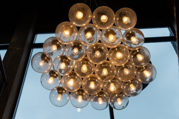 Modern group set of tungsten ceiling lamps interior lighting bulbs decoration contemporary