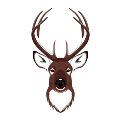 Fototapeta premium Vector image of a deer. Image on a white background.