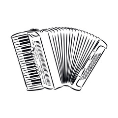 accordion isolated on white background - obrazy, fototapety, plakaty