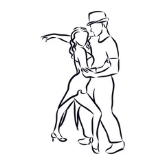 illustration of dancers , sketch 