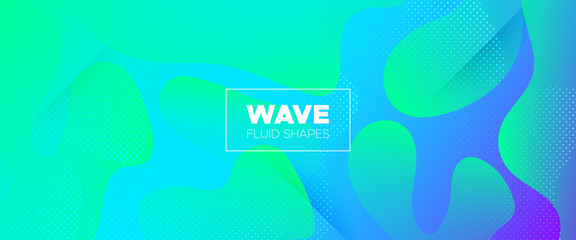 Green Dynamic Background. Fluid Colorful. 3d 
