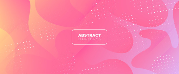 Yellow Fluid Background. Rainbow 3d Liquid Shape. 