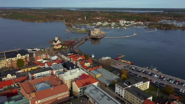 Aerial view of the town V&auml;stervik in Sweden