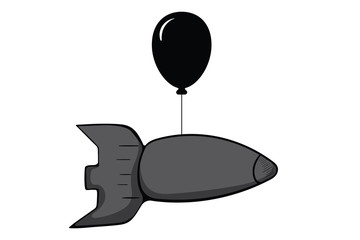 Grey warhead on black balloon