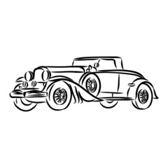 Fototapeta na wymiar old car, retro car sketch