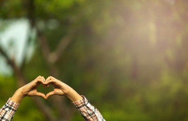  the second hand is held together as a heart shape represents love