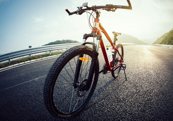 Fototapeta na wymiar Bike for riding on sunrise highway
