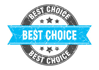 best choice round stamp with turquoise ribbon. best choice