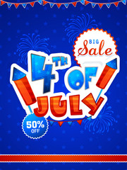 4th of July Sale Template, Banner or Flyer design.