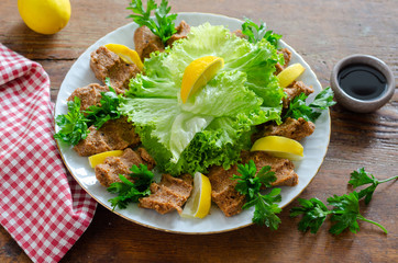 Cig kofte / Turkish food. Closeup, meatball.
