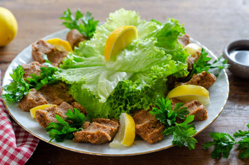 Cig kofte / Turkish food. Closeup, meatball.