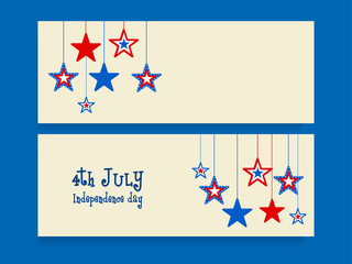 Website header set for 4th of July, Independence Day.