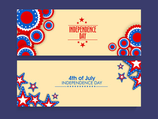 Website header or banner set for 4th of July celebration.