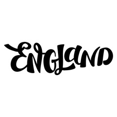 Handwritten word England. Hand drawn lettering.