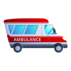 City ambulance car icon. Cartoon of city ambulance car vector icon for web design isolated on white background