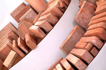 Rows of terracotta bricks