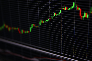 bullish market on stock market chart on black background