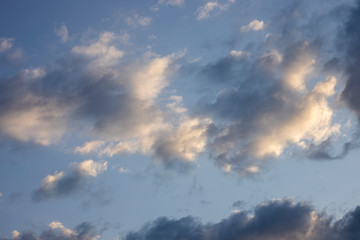 fluffy clouds and sky background