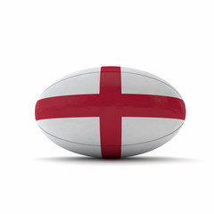 Obraz premium England flag rugby ball on a white background. 3D Rendering