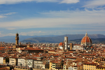 Panorama of medieval Florence, Italy