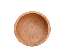 wooden bowl isolated on white background