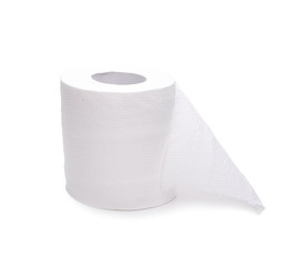 Simple toilet paper on white background