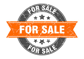 for sale round stamp with orange ribbon. for sale