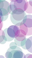 Multicolored translucent circles on a white background. Pink tones. 3D illustration